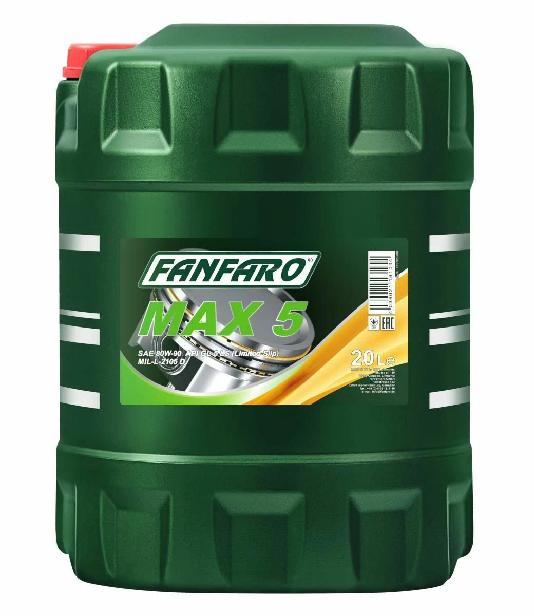 8703-020 Масло для МКПП (мин.) MAX 5 80W-90 GL5 LS (20л.) FANFARO