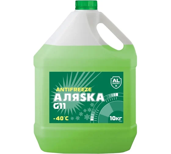 Антифриз -40 зелёный G11 (10кг) АЛЯSКА