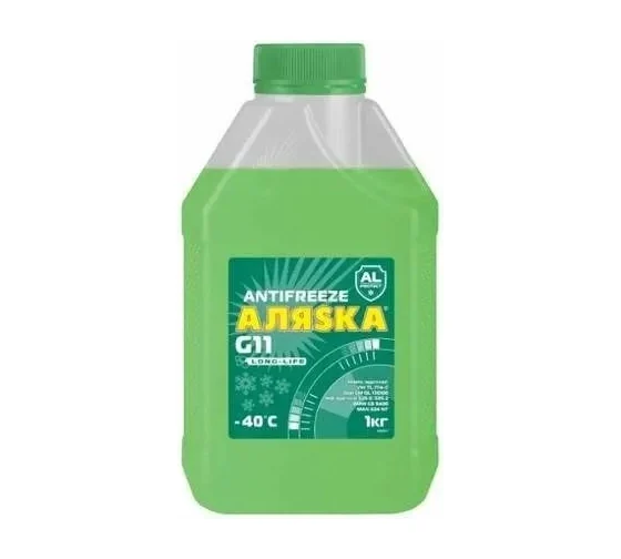 Антифриз -40 зелёный G11 (1кг) АЛЯSКА