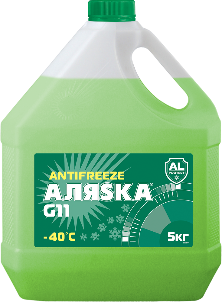 Антифриз -40 зелёный G11 (5кг) АЛЯSКА