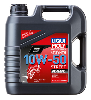 Синтетическое моторное масло для 4тактных мотоциклов Motorbike 4T Synth Street Race 10W50 (4л) LIQUI MOLY