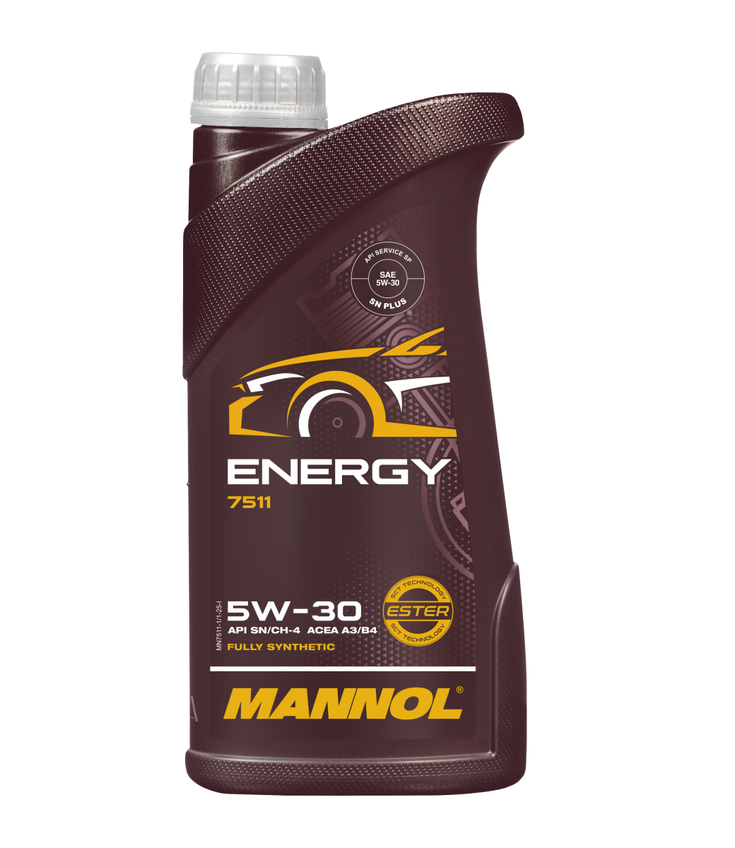 7511-001 масло мот.синт. Energy 5W/30 (1л) MANNOL; API SN/CH-4, ACEA A3/B4