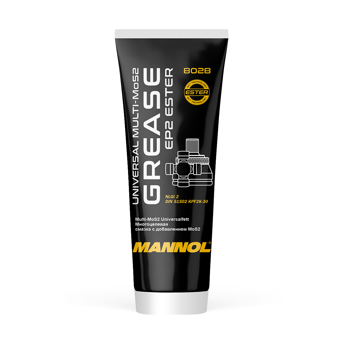 8028/8096 Многоцелевая смазка Universal Multi-MoS2 Grease EP2 Ester (230г) MANNOL