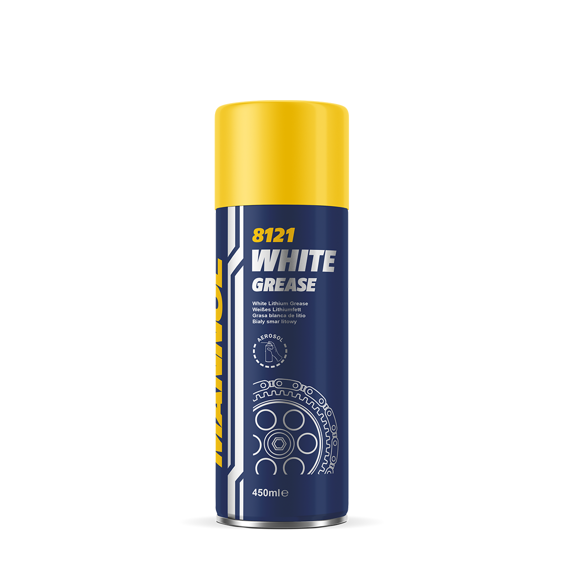 Белая литиевая смазка (аэрозоль) White Grease (450мл) MANNOL