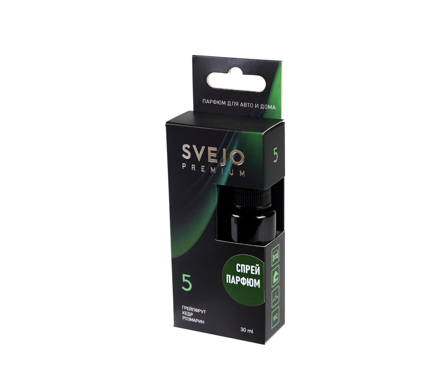 Ароматизатор SVEJO №5 (парфюмированный спрей) кедр, розмарин, грейпфрут