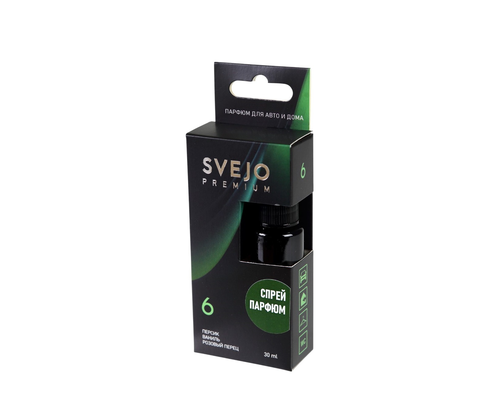Ароматизатор SVEJO №6 (парфюмированный спрей) персик, ваниль, розовый перец