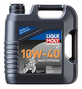 Минеральное моторное масло для 4тактных мотоциклов Motorbike 4T Basic Offroad 10W40 (4л) LIQUI MOLY