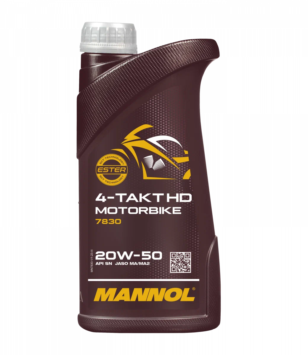 7830-001 масло мот.п/синт. 4-Takt Motorbike HD 20W50 (1л) MANNOL; API SL JASO MA/MA2
