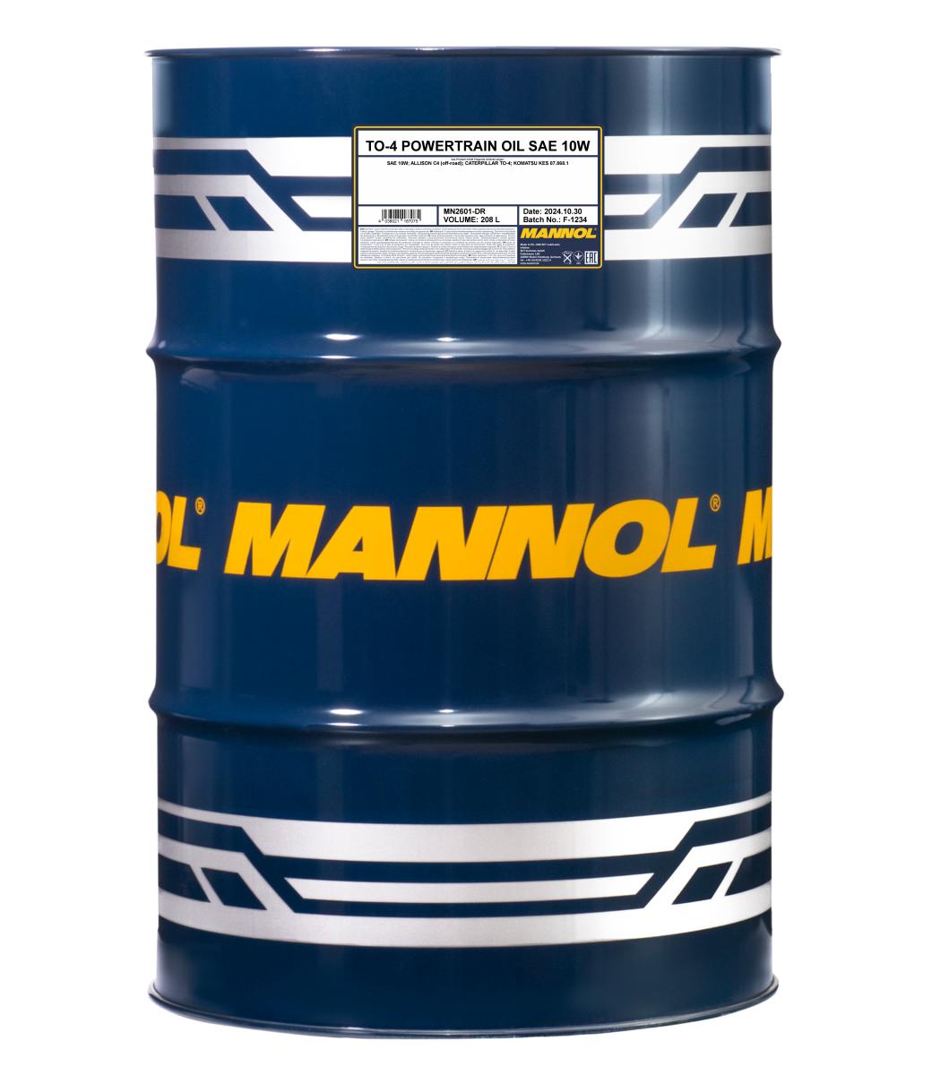 2601-208 Масло трансмиссионно-гидравлическое TO-Powertrain Oil SAE 10W (208л) MANNOL