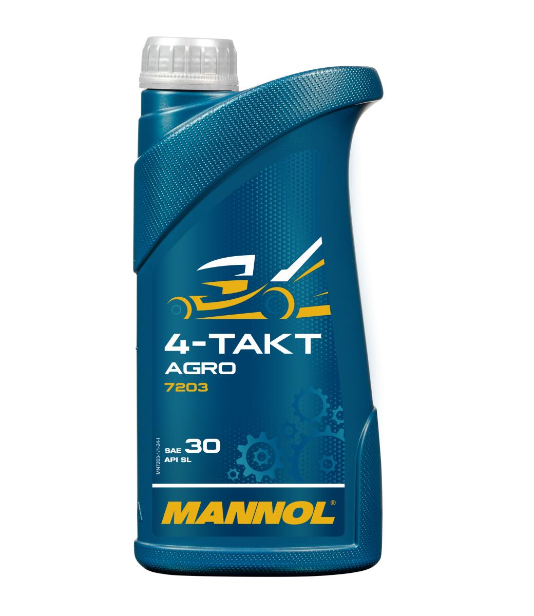 7203-001 масло мот.минер. для 4Т двигателей сад.техники 4-Takt Agro SAE 30  (1л) MANNOL; API SL JAS