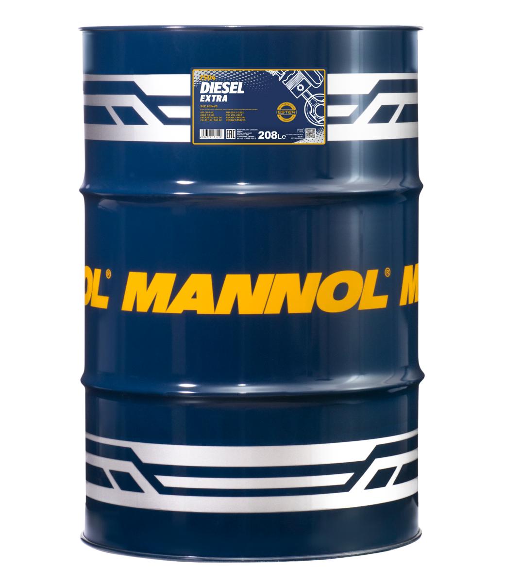 7504-208 масло мот.п/синт. Diesel Extra 10W40 (208л) MANNOL; API CH-4/SN, ACEA A3/B4