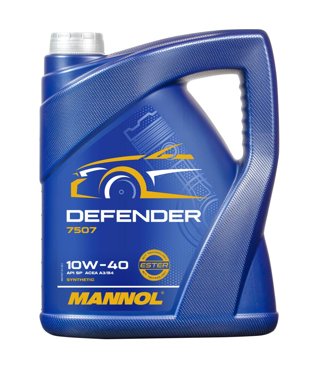 7507-005 масло мот.п/синт. Defender 10W40 (5л) MANNOL; API SN, ACEA A3/B4