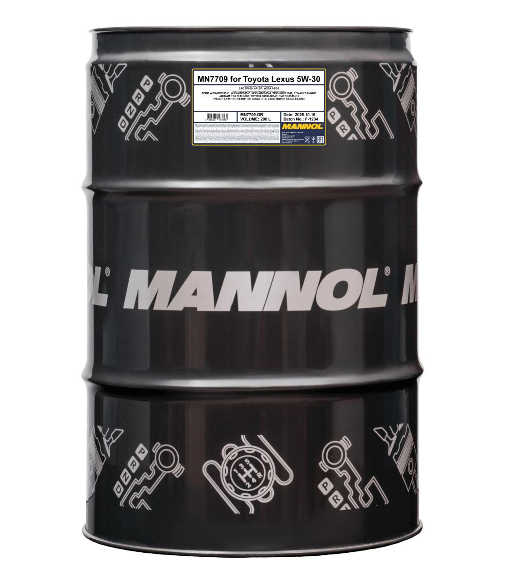 7709-208 масло мот.синт. For Toyota Lexus 5W-30  (208л) MANNOL; API SN Plus, ACEA A5/B5