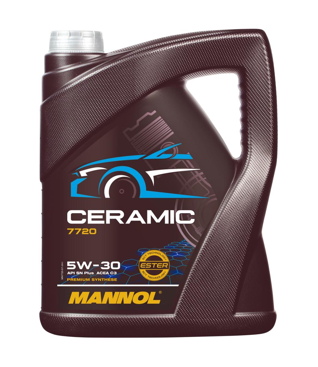 7720-005 масло мот.синт. Ceramic 5W/30 (5л) MANNOL; API SN Plus ACEA C3