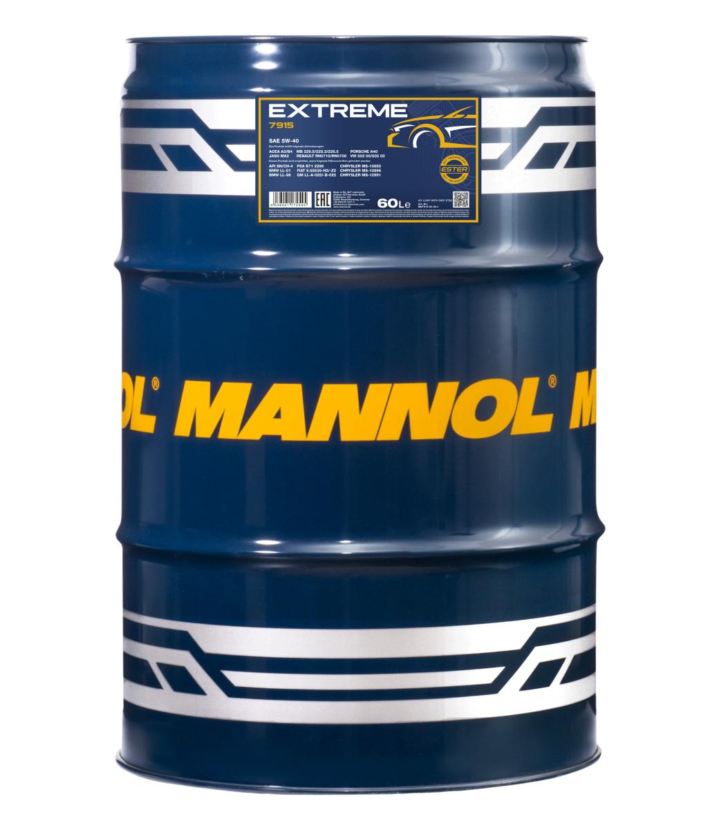 7915-060 масло мот.синт. Extreme 5W/40 (60л) MANNOL; API SN/CH-4 ACEA A3/B4