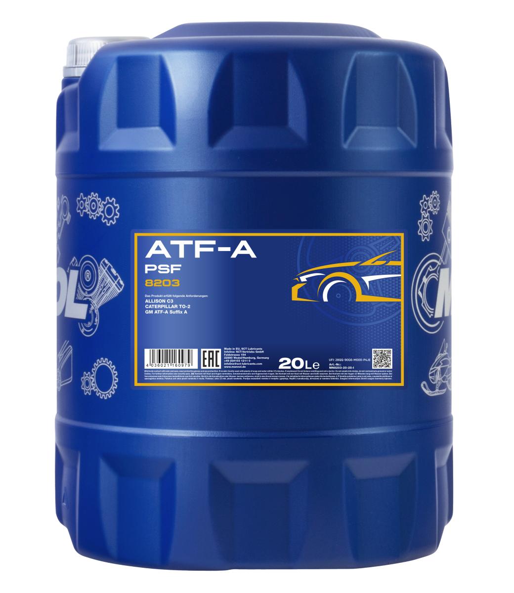 8203-020 Гидравлическая жидкость ATF-A PSF Suffix A (20л) MANNOL