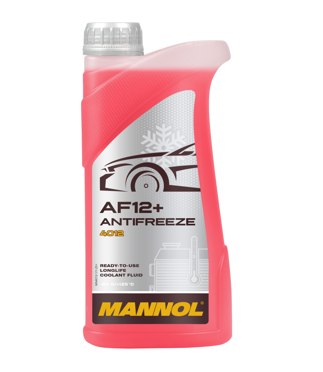 Антифриз красный AF12+ (-40°C) Longlife (1л) MANNOL 4012
