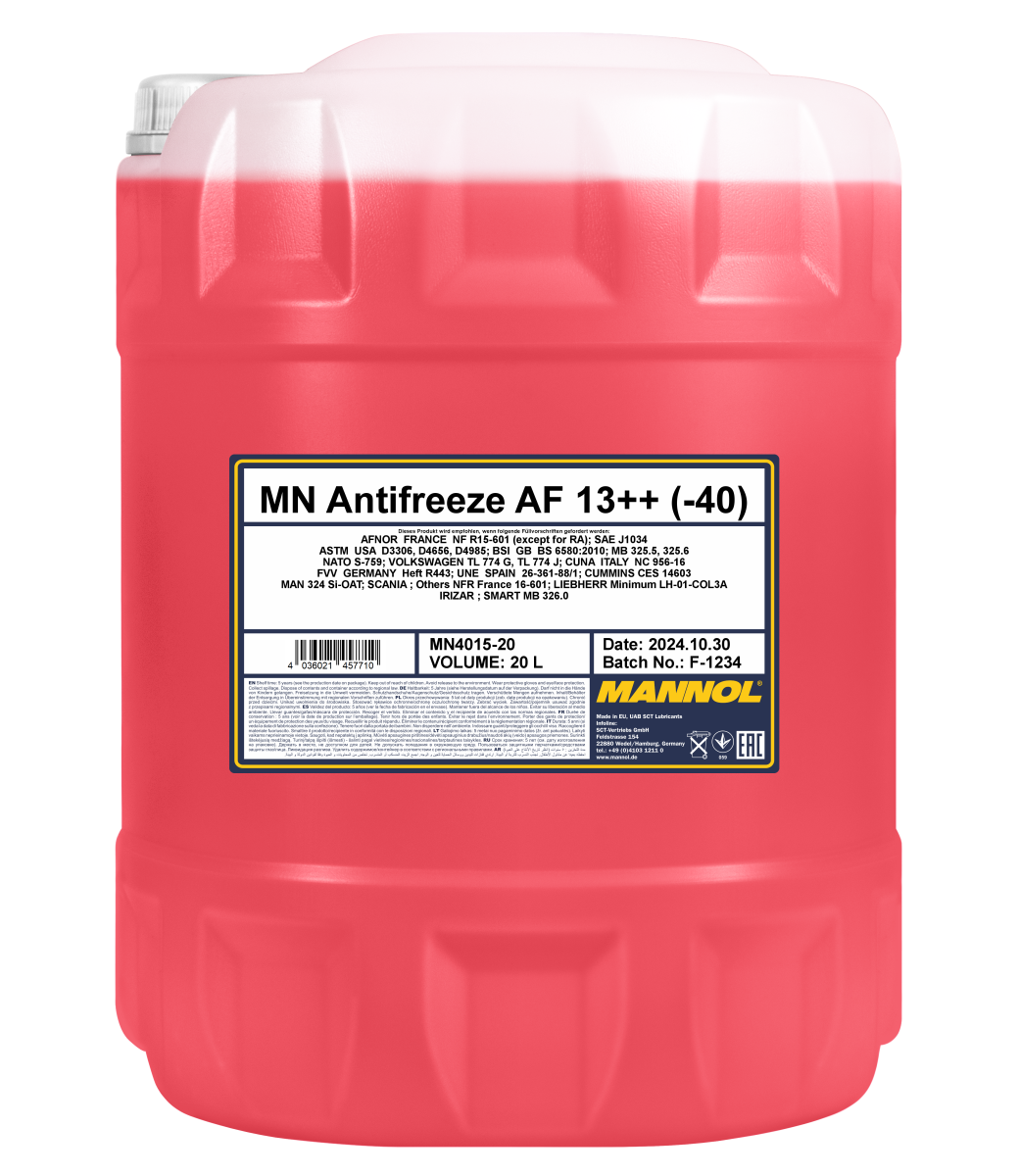 Антифриз розовый AF13++ (-40°C) (20л) MANNOL