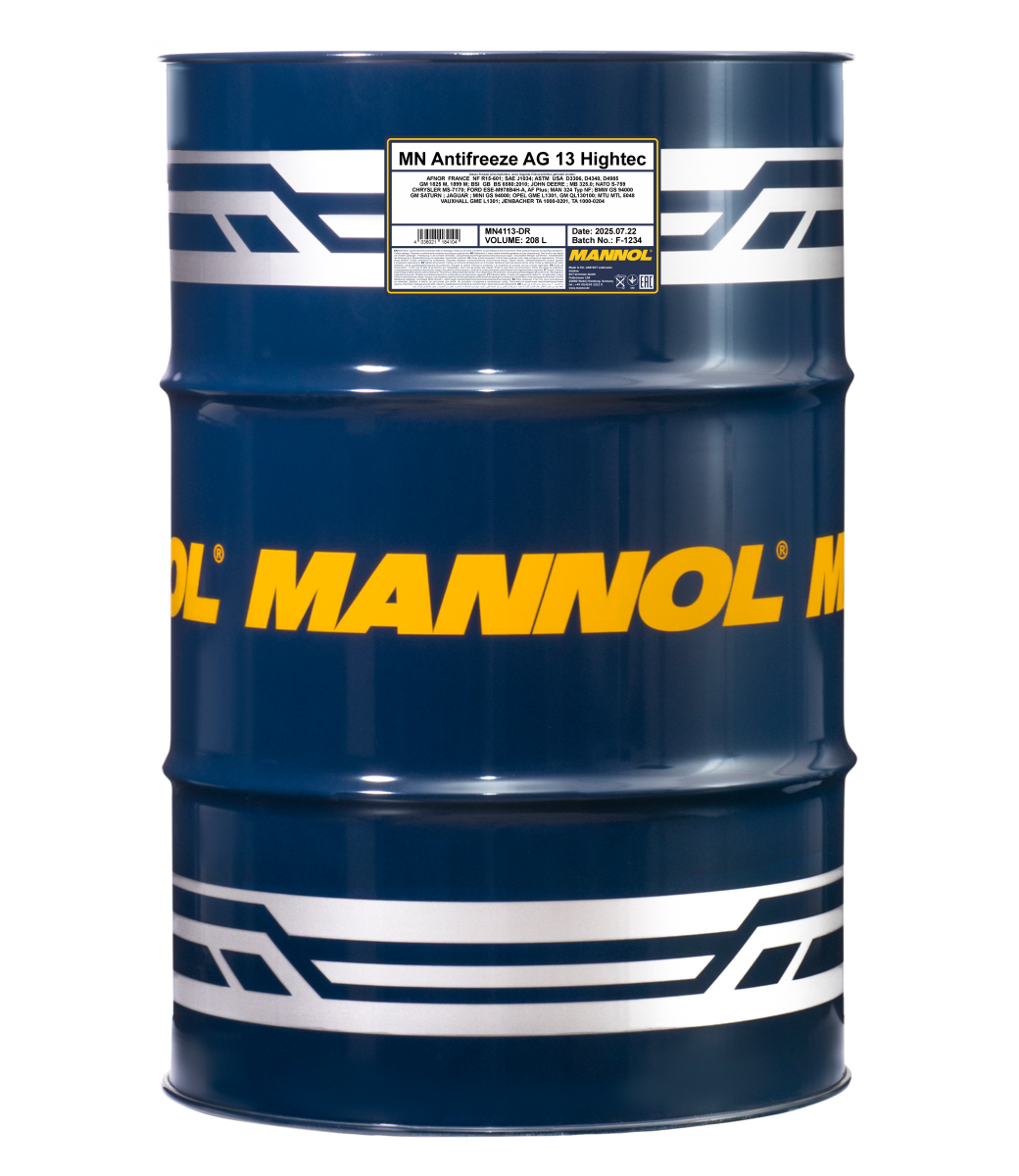 Антифриз зелёный концентрат AG13 Hightec (208л) MANNOL 4113