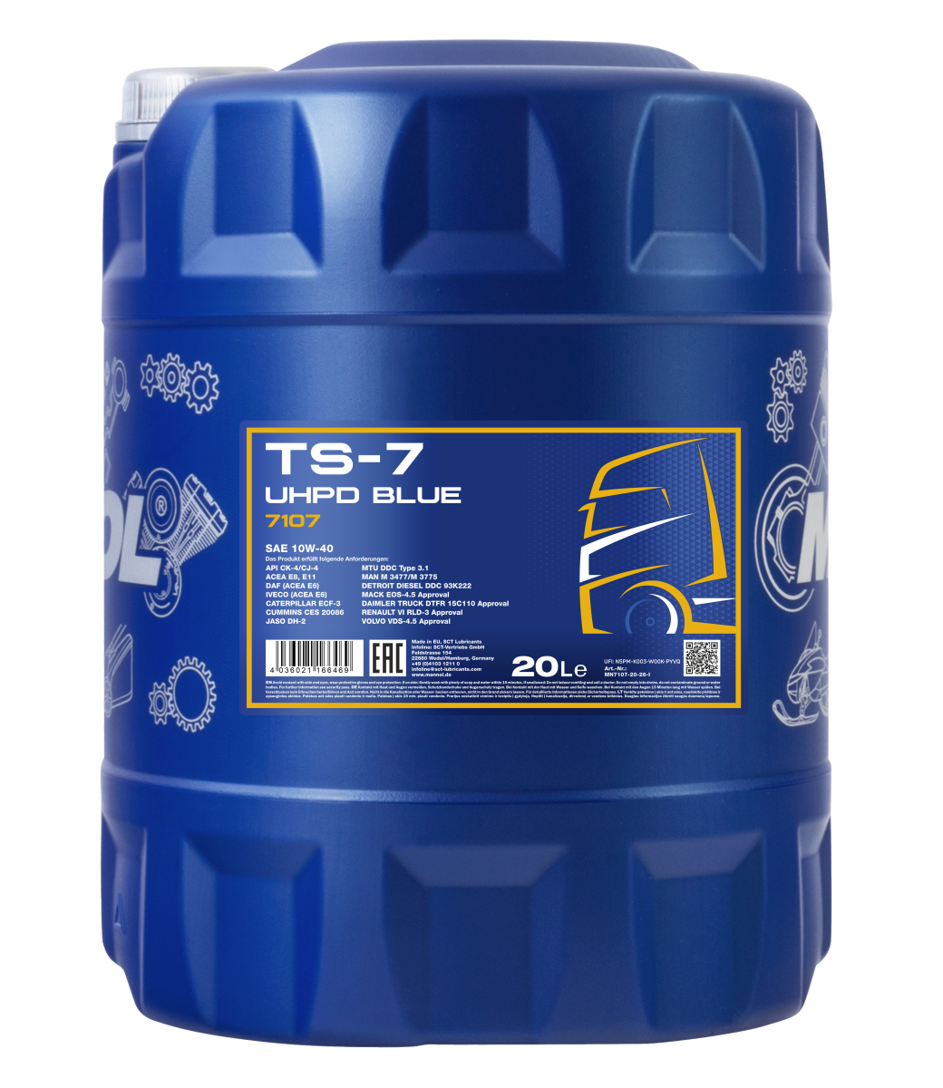 Масло моторное синтетическое TS-7 UHPD 10W-40 Blue UAE (20л) MANNOL