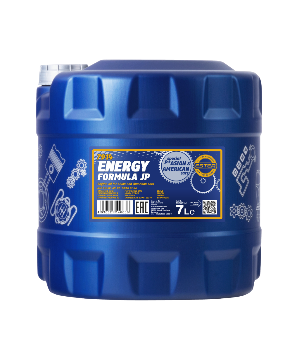7914-007 масло мот.синт. Energy Formula JP 5W/30 (7л) MANNOL; API SN Plus, GF-5