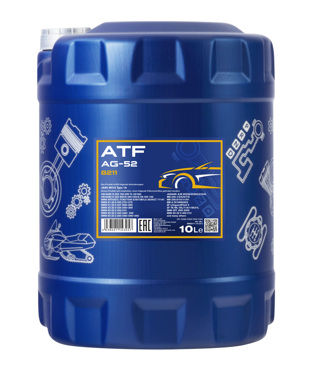 8211-010 Масло для АКПП (синт.) ATF AG52 (10л) MANNOL