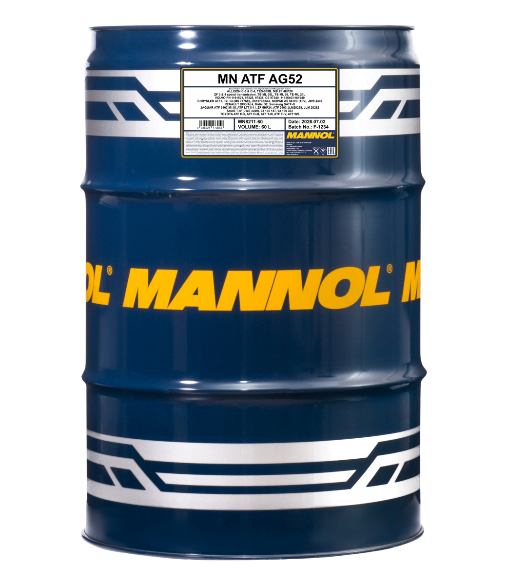 8211-060 Масло для АКПП (синт.) ATF AG52 (60л) MANNOL