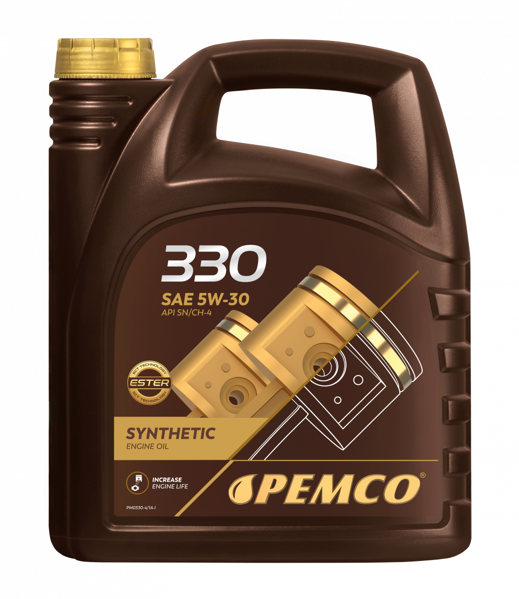 Масло моторное синтетическое универсальное всесезонное 330 SAE 5W-30 (4л) Pemco