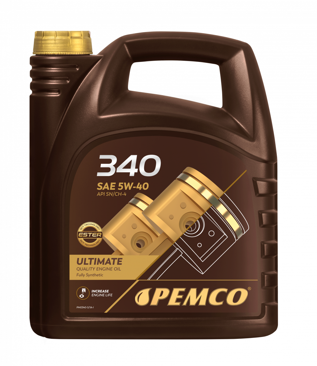 Масло моторное синтетическое универсальное всесезонное 340 SAE 5W-40 (5л) Pemco