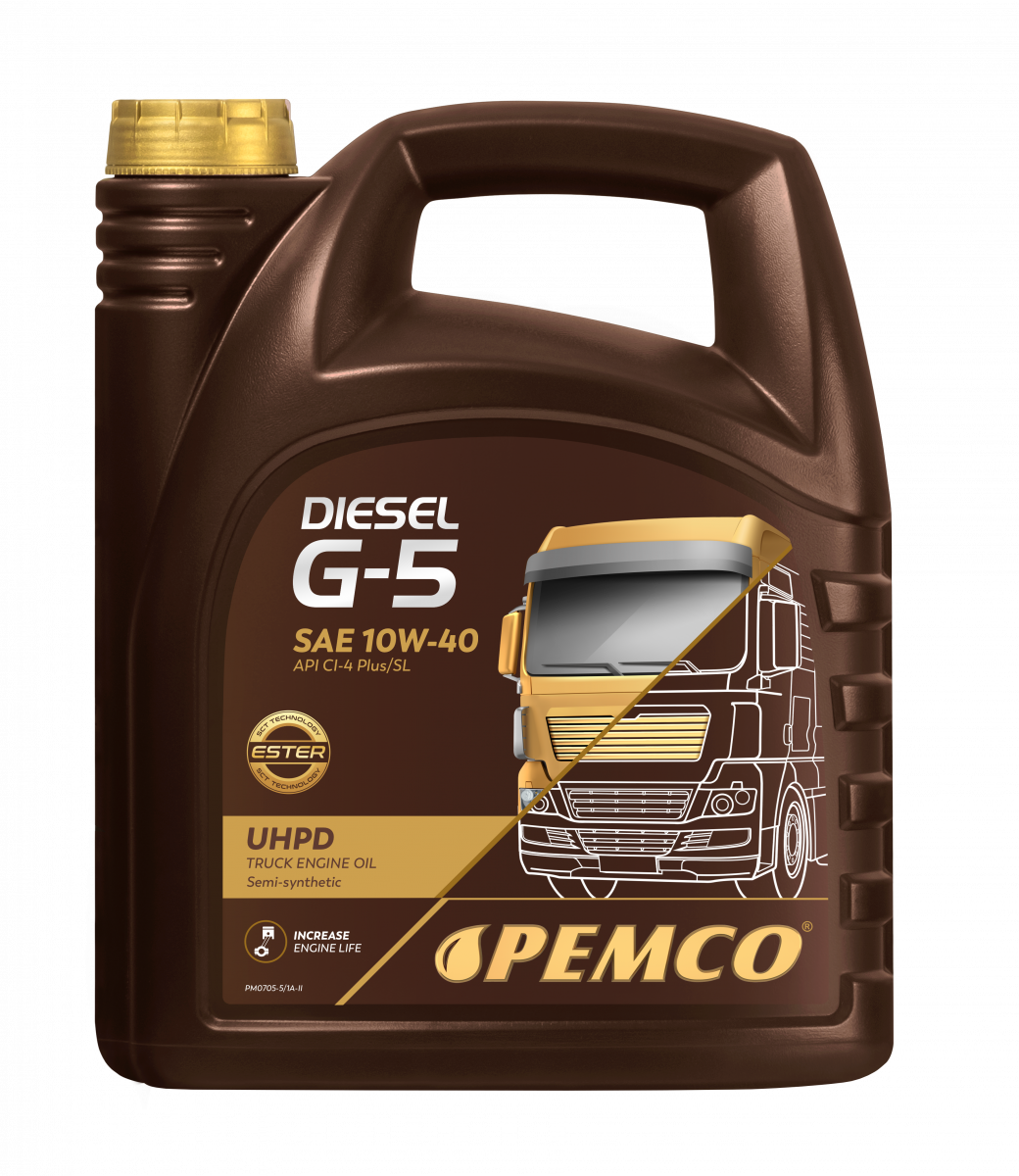 Масло моторное полусинтетическое универсальное всесезонное Diesel G-5 UHPD SAE 10W-40 (5л) Pemco
