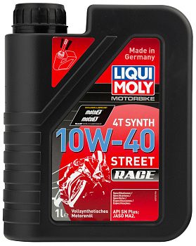 Синтетическое моторное масло для 4тактных мотоциклов Motorbike 4T Synth Street Race 10W40 (1л) LIQUI MOLY