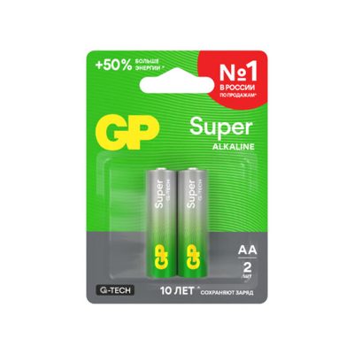 Батарейка алкалиновая GP Super G-Tech 15А АA (LR6), 2 шт.