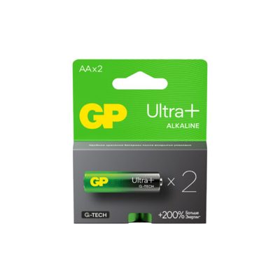 Батарейка алкалиновая GP Ultra Plus G-Tech 15А AА (LR6), 2шт.