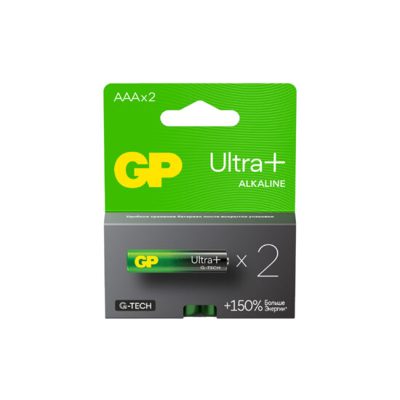 Батарейка алкалиновая GP Ultra Plus G-Tech 24А AАA (LR03), 2 шт.