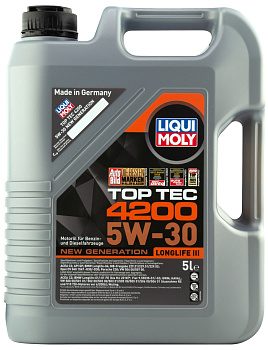 Синтетическое моторное масло Top Tec 4200 5W30 New Generation (5л) LIQUI MOLY