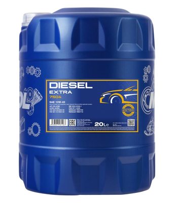 7504-020 масло мот.п/синт. Diesel Extra 10W40 (20л) MANNOL; API CH-4/SN, ACEA A3/B4