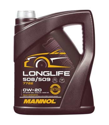 7722-005 масло мот.синт. Longlife 508/509 0W-20  (5л) MANNOL; API SP (RC) ACEA C5
