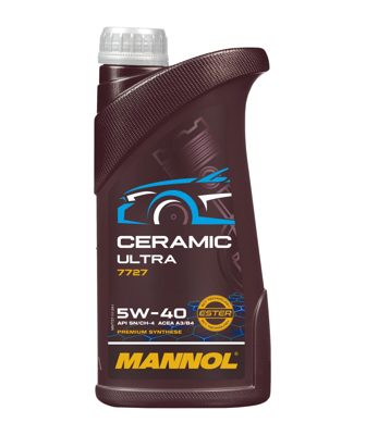 7727-001 масло мот.синт. Ceramic Ultra 5W/40 (1л) MANNOL; API SN Plus ACEA A3/B4
