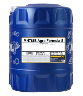 7858-020 масло мот.синт. Agro Formula S  (20л) MANNOL; API TC/JASO FD