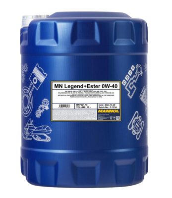 7901-010 масло мот.синт. Legend + Ester 0W-40  (10л) MANNOL; API SN/CH-4, ACEA A3/B4
