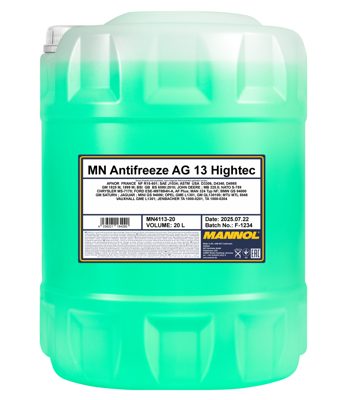 Антифриз зелёный концентрат AG13 Hightec (20л) MANNOL 4113