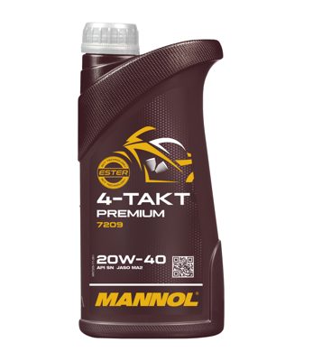 7209 масло мот.синт. 4-Takt Premium 20W40 (1л) MANNOL; API SN JASO MA2