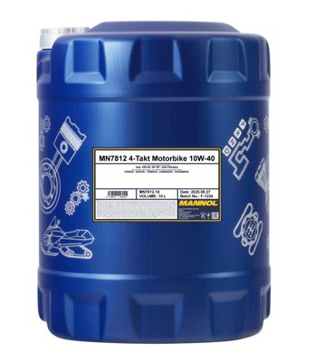 7812-010 масло мот.синт. для мотоциклов 4-Takt Motorbike 10W40 (10л) MANNOL; API SL JASO MA/MA2