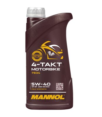 7834-001 масло мот.синт. для мотоциклов 4-Takt Motorbike 5W40 (1л) MANNOL; API SP JASO MA/MA2