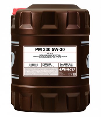 Масло моторное синтетическое универсальное всесезонное 330 SAE 5W-30 (20л) Pemco