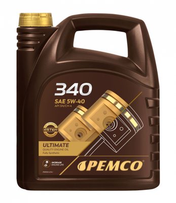 Масло моторное синтетическое универсальное всесезонное 340 SAE 5W-40 (4л) Pemco