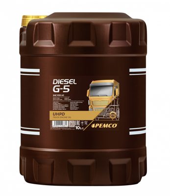 Масло моторное полусинтетическое универсальное всесезонное Diesel G-5 UHPD SAE 10W-40 (10л) Pemco
