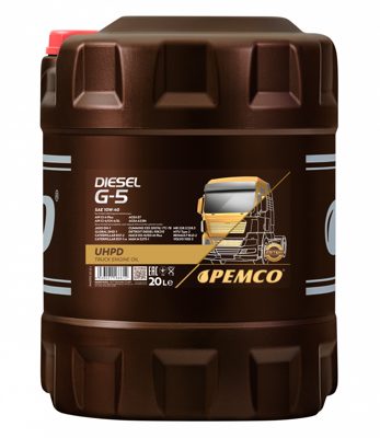 Масло моторное полусинтетическое универсальное всесезонное Diesel G-5 UHPD SAE 10W-40 (20л) Pemco