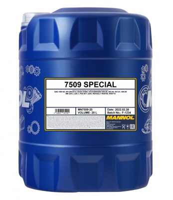 7509-020 масло мот.п/синт. Special 10W40 (20л) MANNOL; API SN/CH-4, ACEA A3/B4